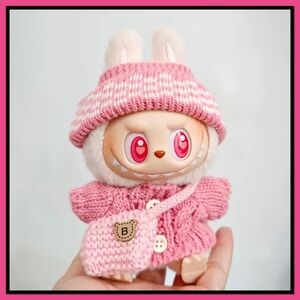 Labubu Pink Knit Outfit & Purse